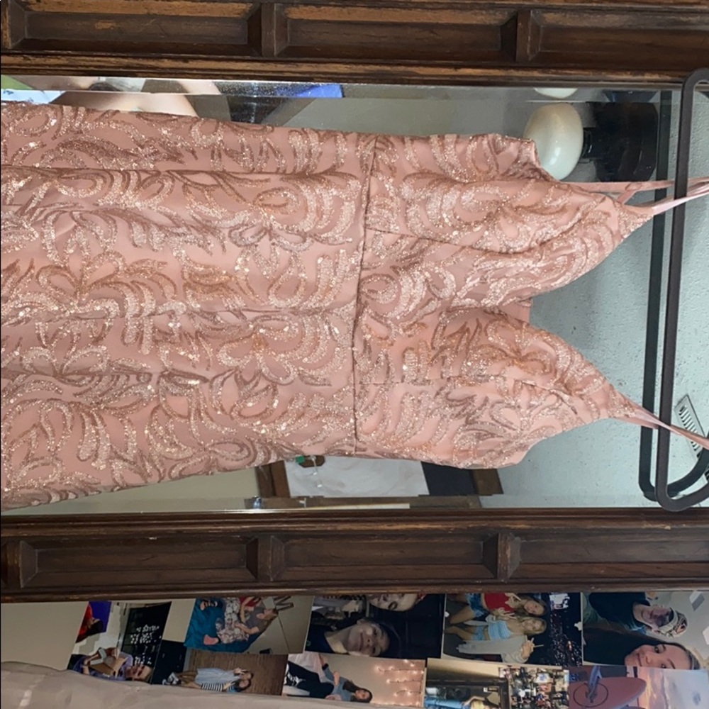 pink sparkle formal dress